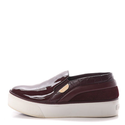 Louis Vuitton Alligator Patent Calfskin Catwalk Slip On Sneakers 36 Bordeaux 1 of 13