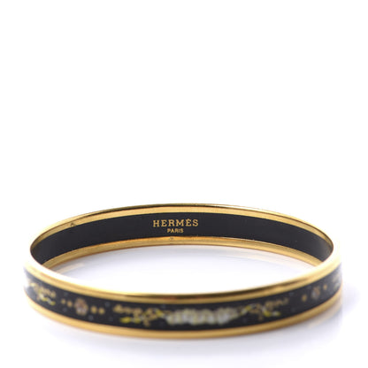 Hermes Enamel Printed Celestial Mythology Narrow Bracelet 70 Black 4 of 6