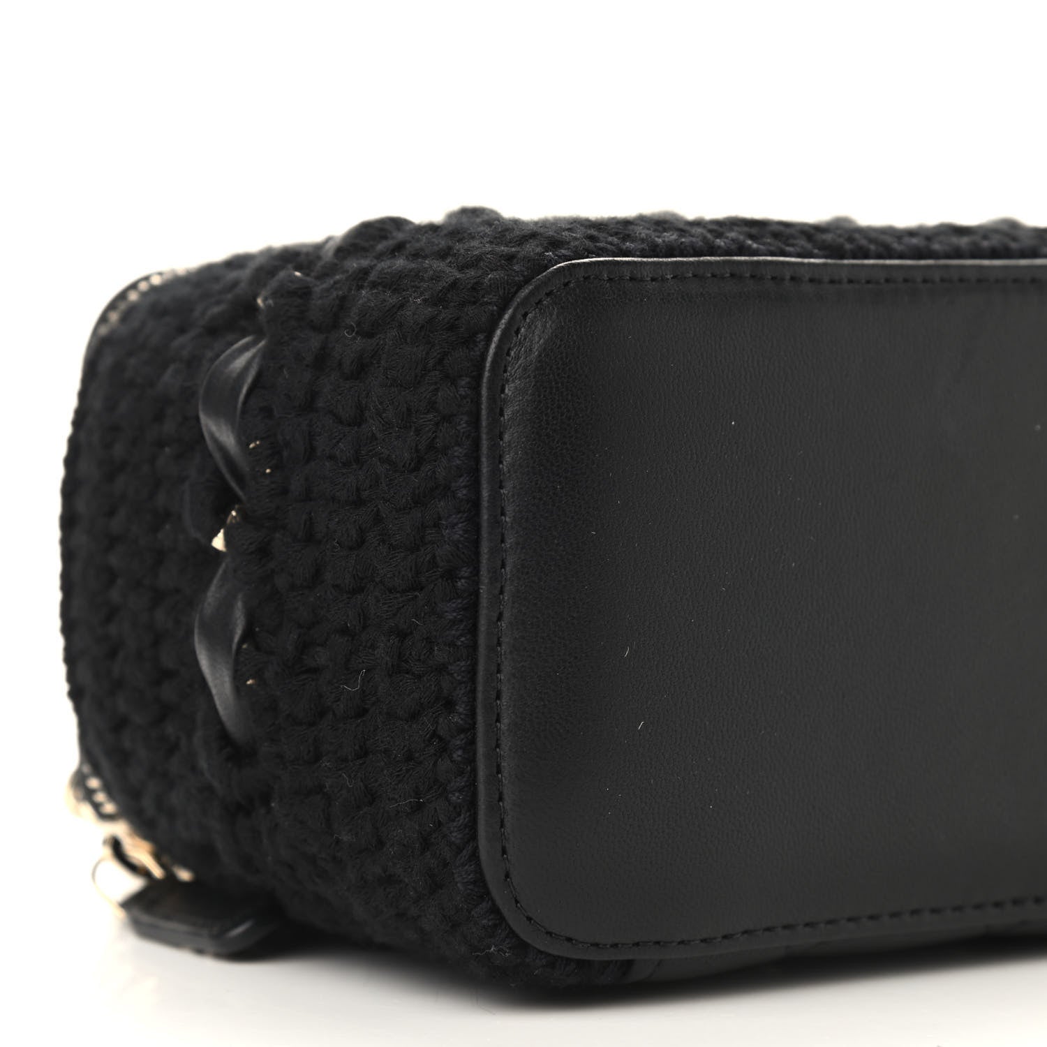 Chanel Lambskin Crochet Quilted Small Vanity Case With Chain Black 8 of 9