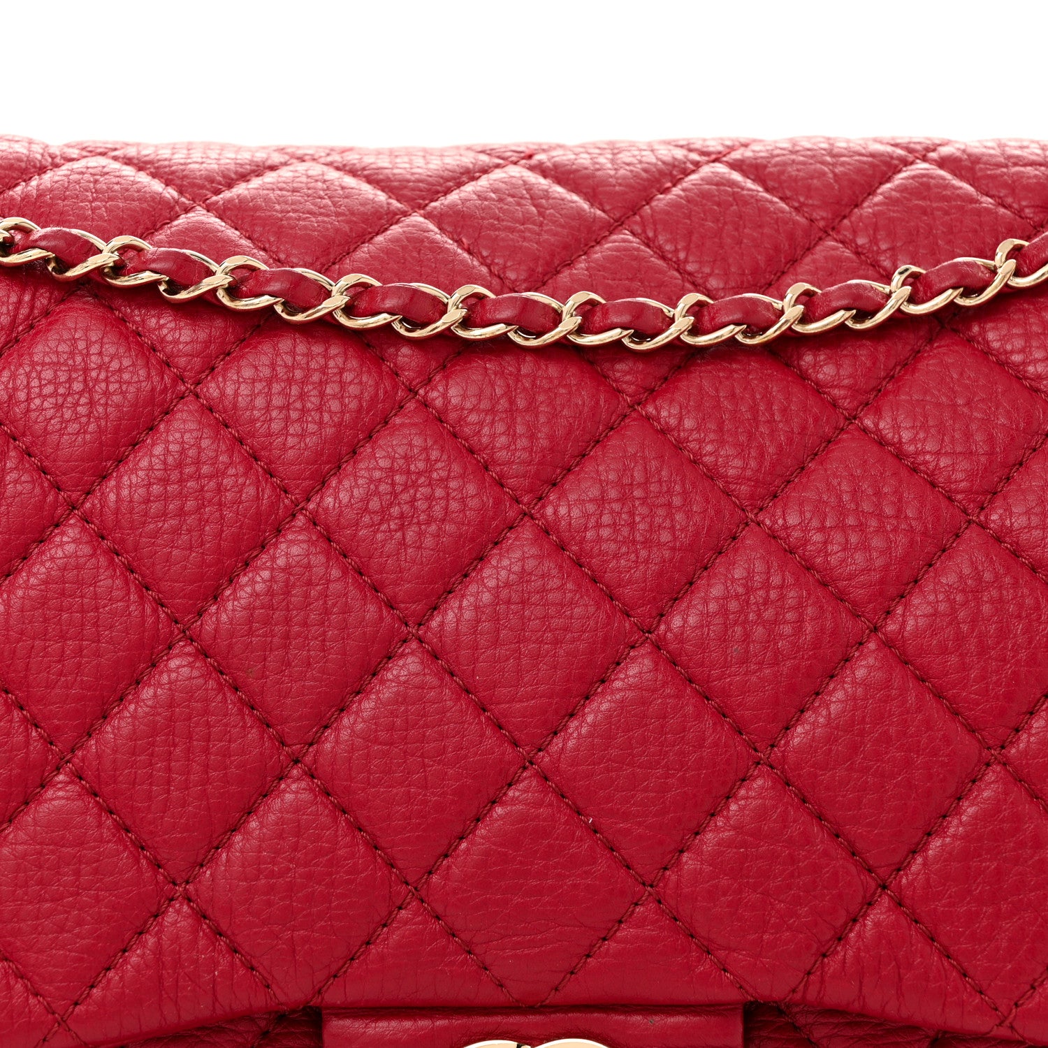 Chanel Metallized Calfskin Quilted Small XXL Travel Flap Bag Red 8 of 12