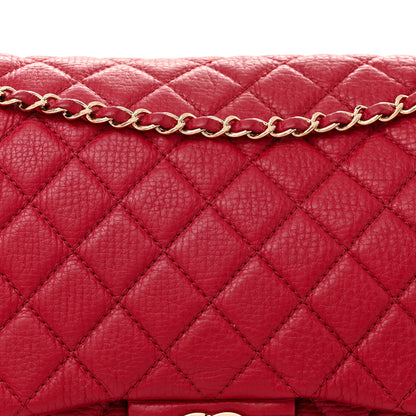 Chanel Metallized Calfskin Quilted Small XXL Travel Flap Bag Red 8 of 12