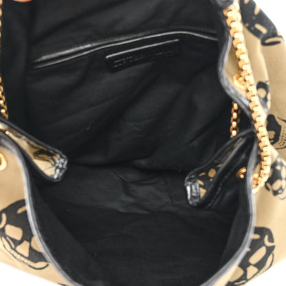 Alexander McQueen Canvas Skull Print Shoulder Bag Green Black 5 of 10