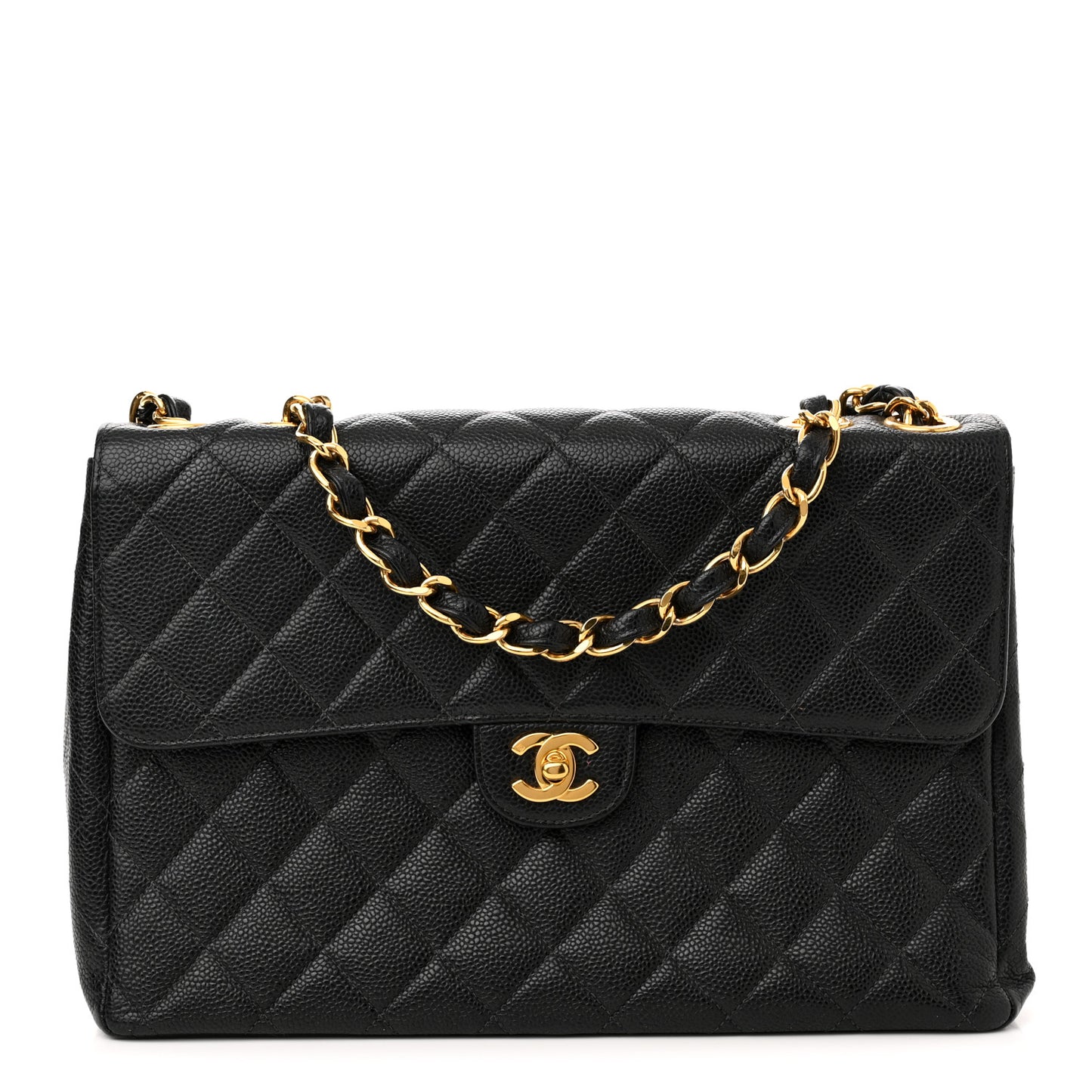 Caviar Quilted Jumbo Single Flap Black
