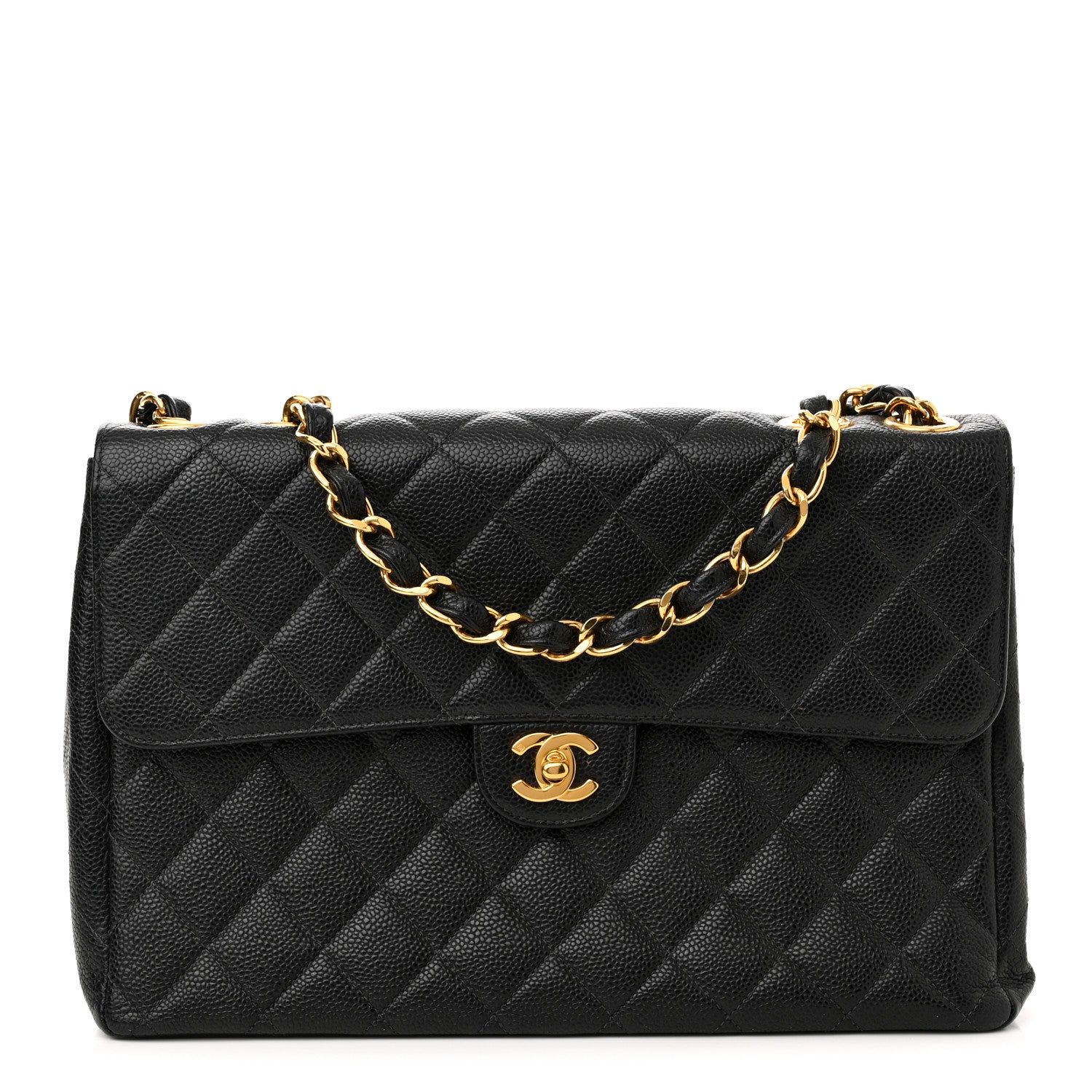 Chanel Caviar Quilted Jumbo Single Flap Black 1 of 11