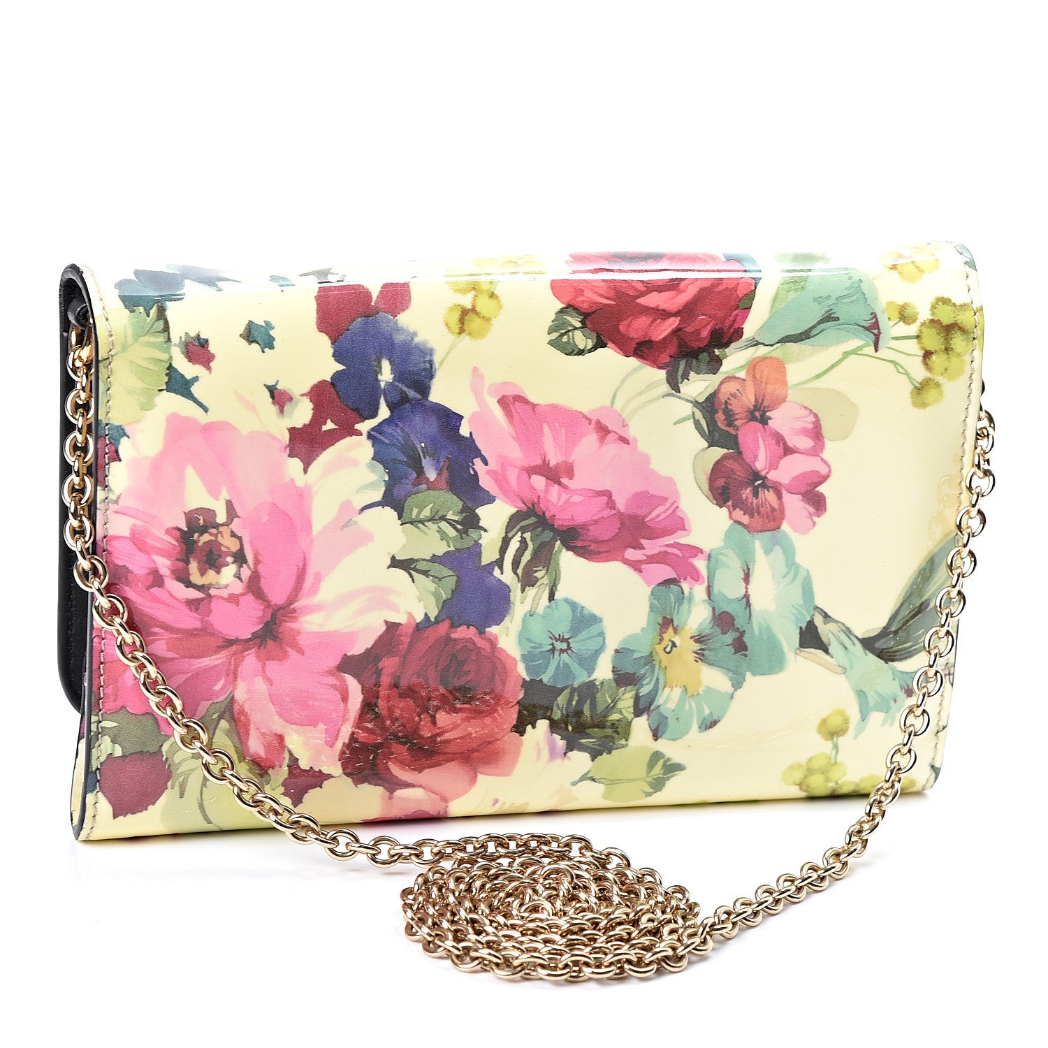 Dolce & Gabbana Patent Floral Print Wallet On Chain Multicolor 2 of 8