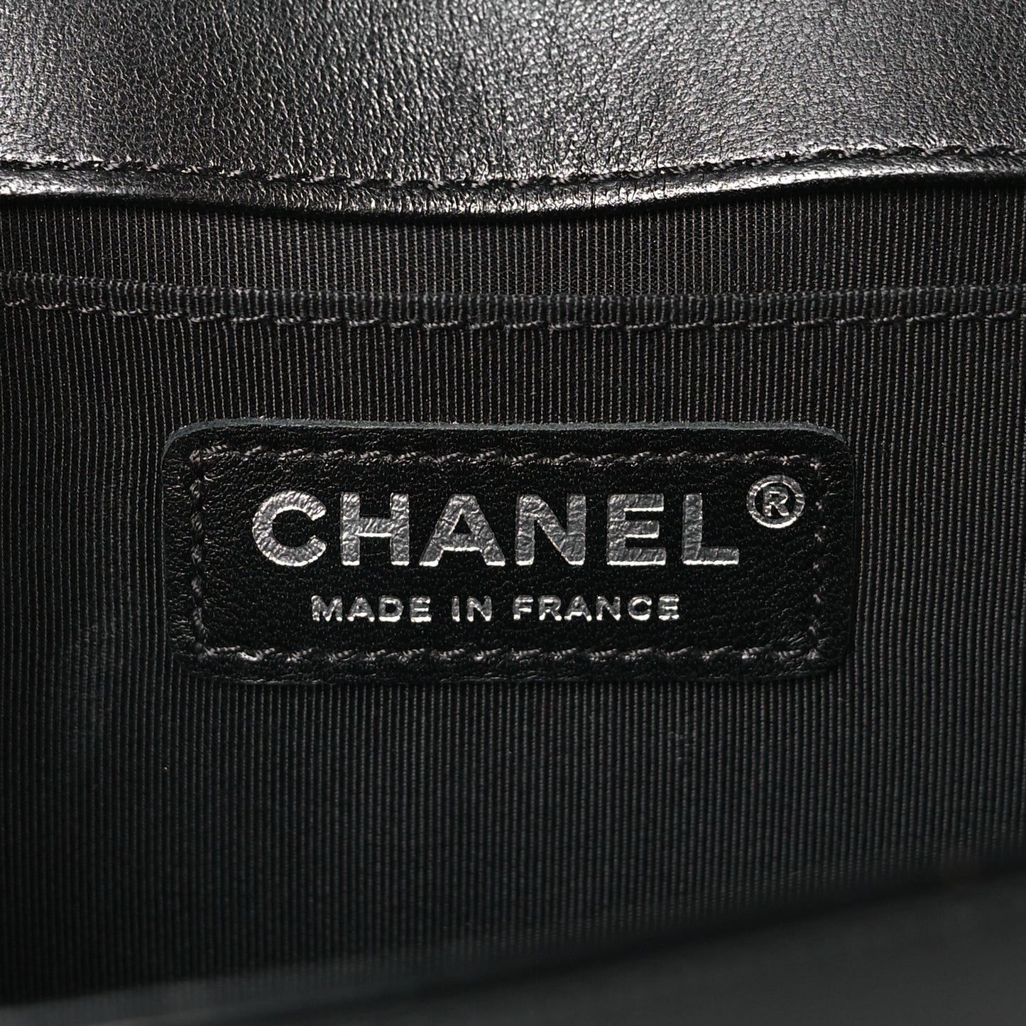 Glazed Calfskin Medium Boy Flap Black