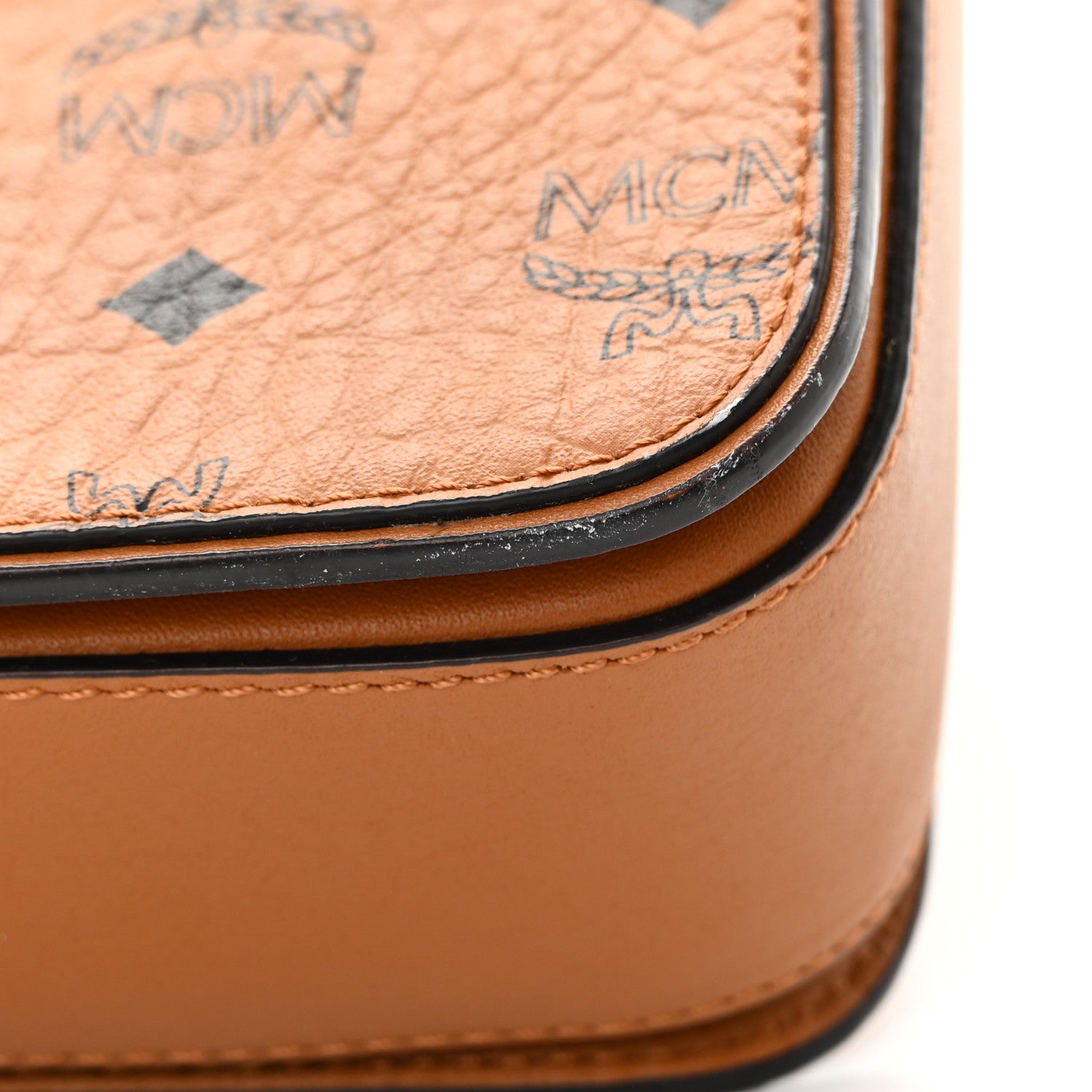 MCM Visetos Medium Patricia Satchel Cognac 10 of 14