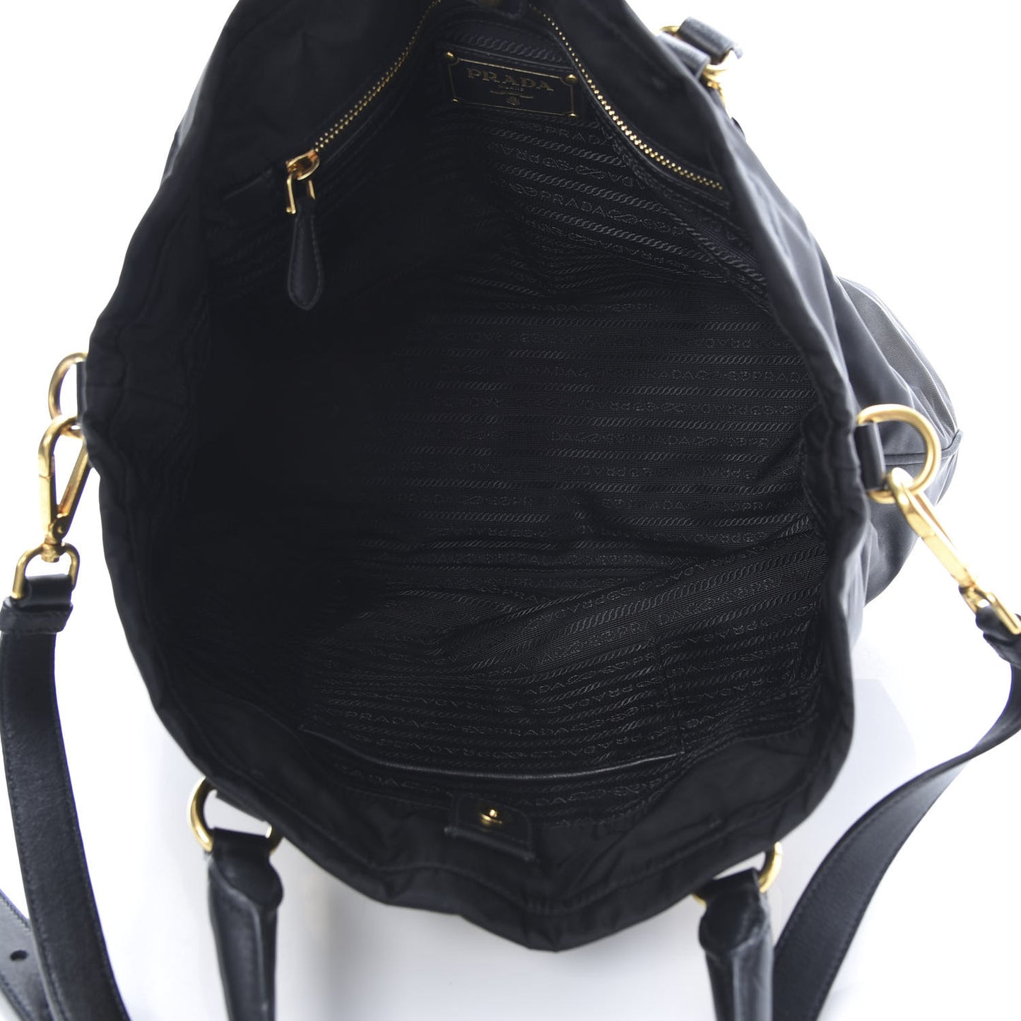 Tessuto Nylon Soft Calfskin Tote Black