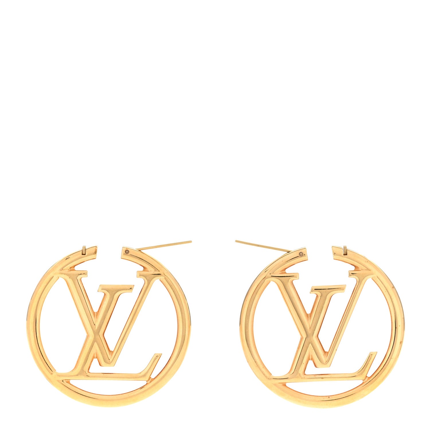 Louis Vuitton Metal Louise Hoop Earrings Gold 3 of 4