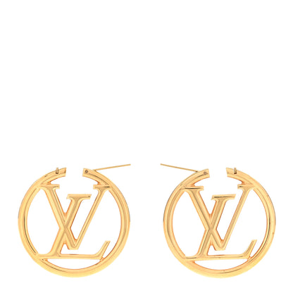 Louis Vuitton Metal Louise Hoop Earrings Gold 3 of 4