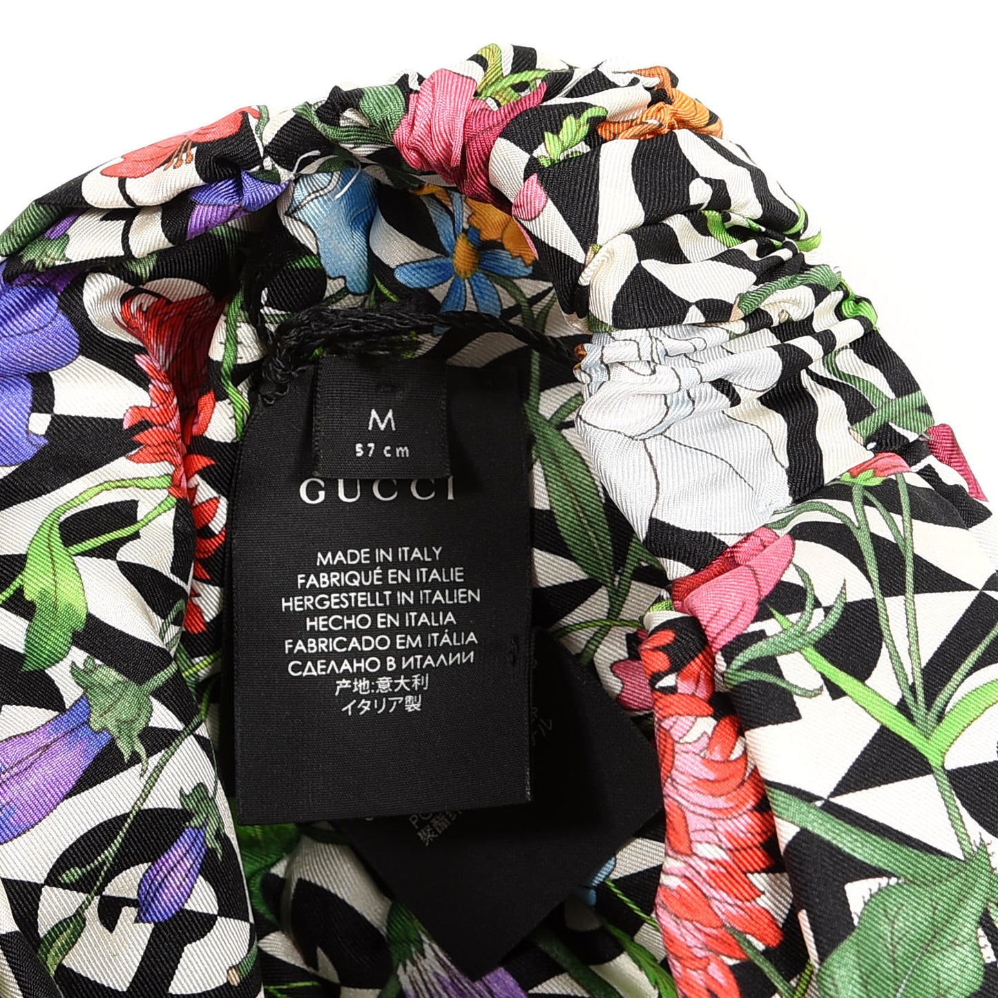 Silk G Rhombus Flora Print Headband M Multicolor
