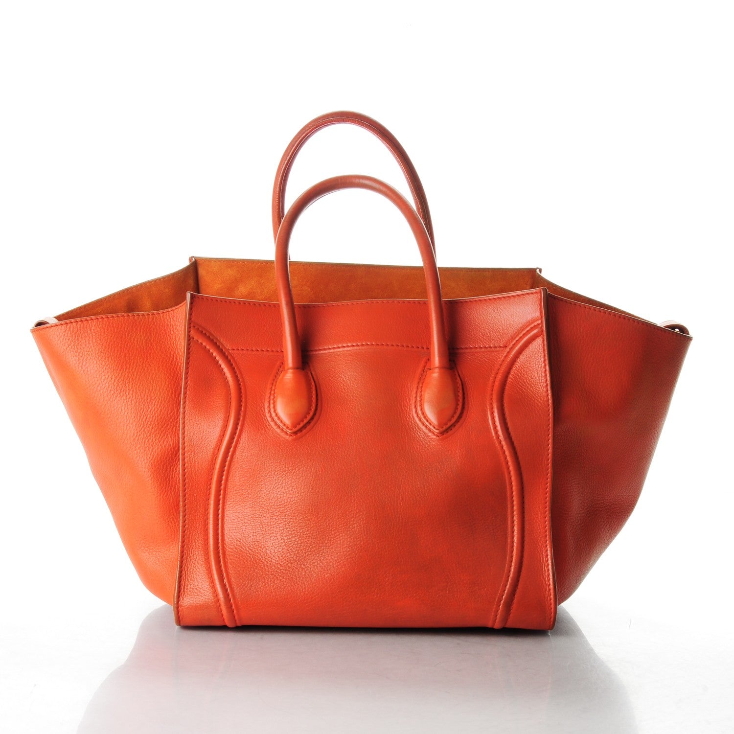 Celine Supple Calfskin Medium Phantom Luggage Orange 10 of 17