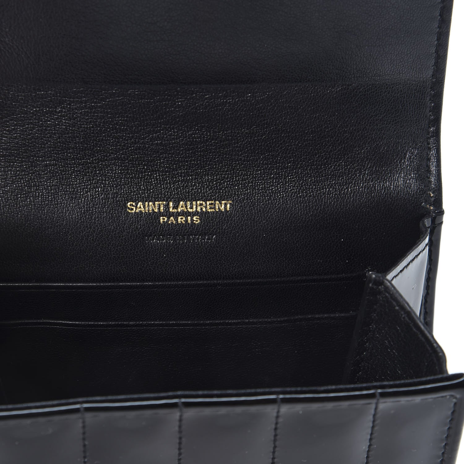 Saint Laurent Patent Matelasse Monogram Vicky Tri-Fold Wallet Black 8 of 9