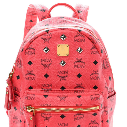 MCM Visetos Studded Small Stark Backpack Red 7 of 9