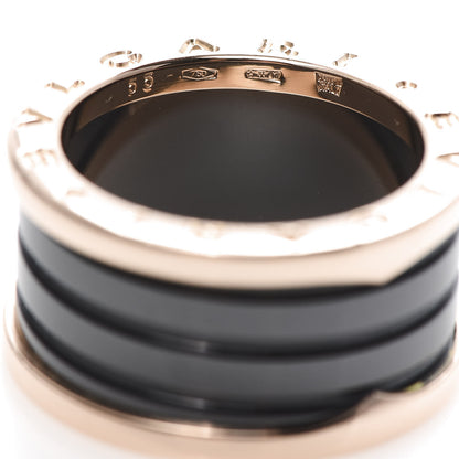 Bulgari 18K Rose Gold Black Ceramic B.Zero1 Four-Band Ring 55 7.25 5 of 6