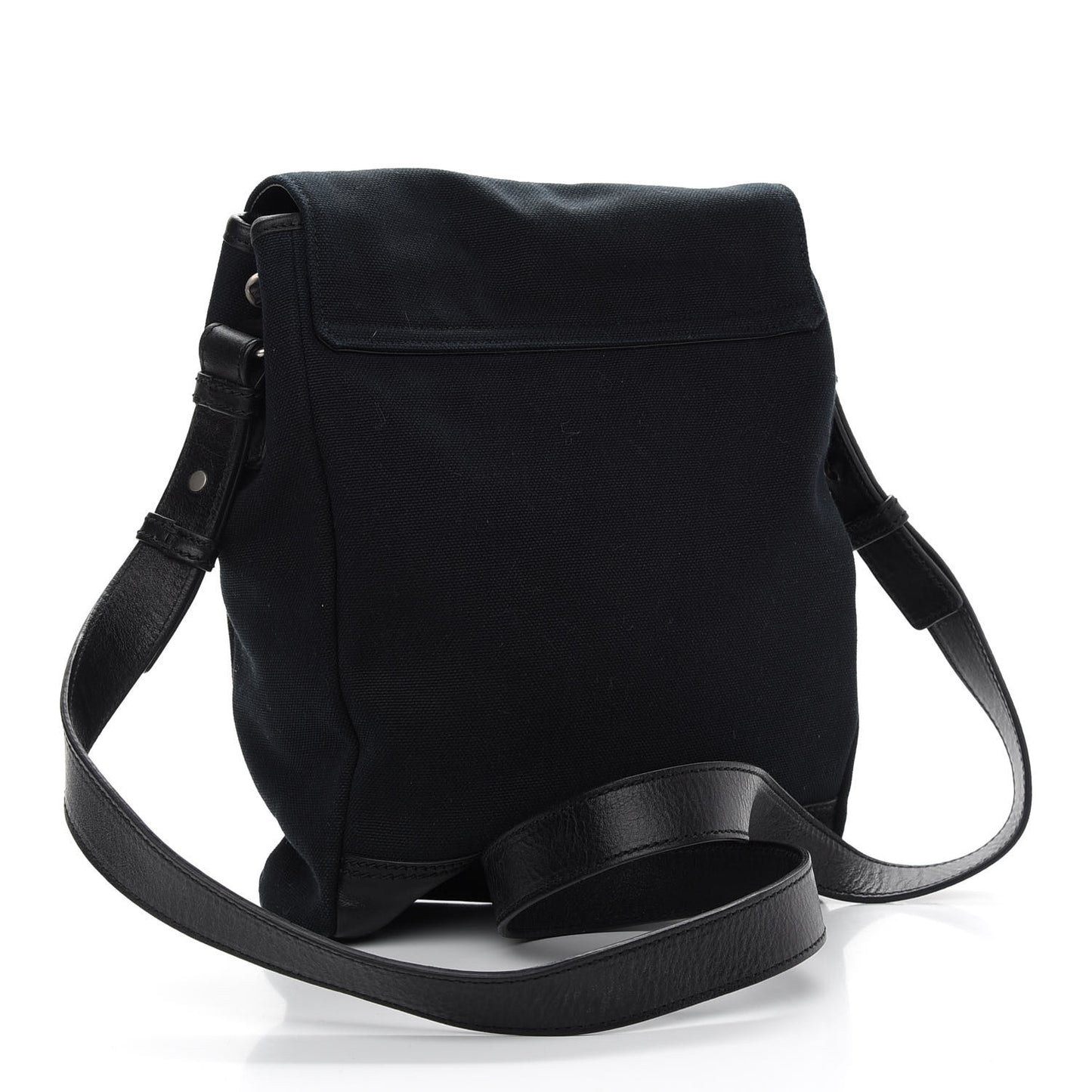 Canvas Mens Messenger Crossbody Flap Black