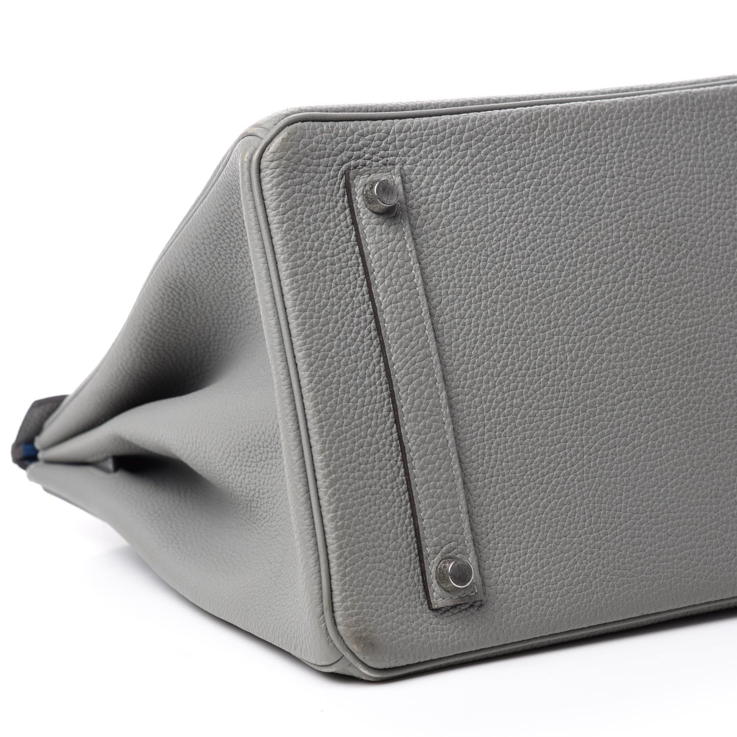 Hermes Togo Bi-Color Birkin 35 Gris Mouette Bleu Agate 6 of 15