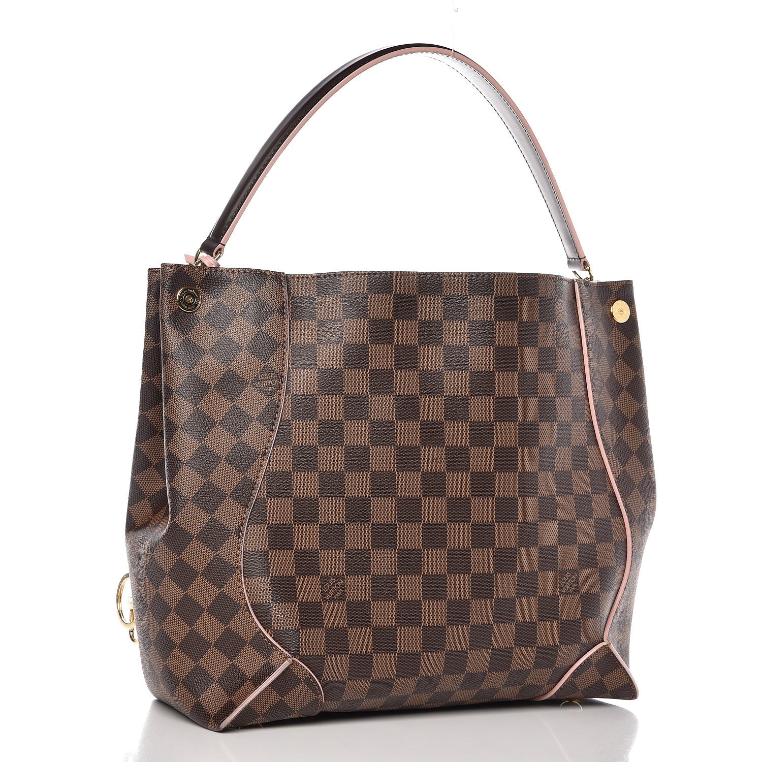 Louis Vuitton Damier Ebene Caissa Hobo Rose Ballerine 3 of 10