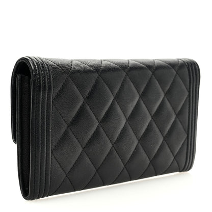 Chanel Caviar Quilted Long Boy Flap Wallet Black 3 of 7