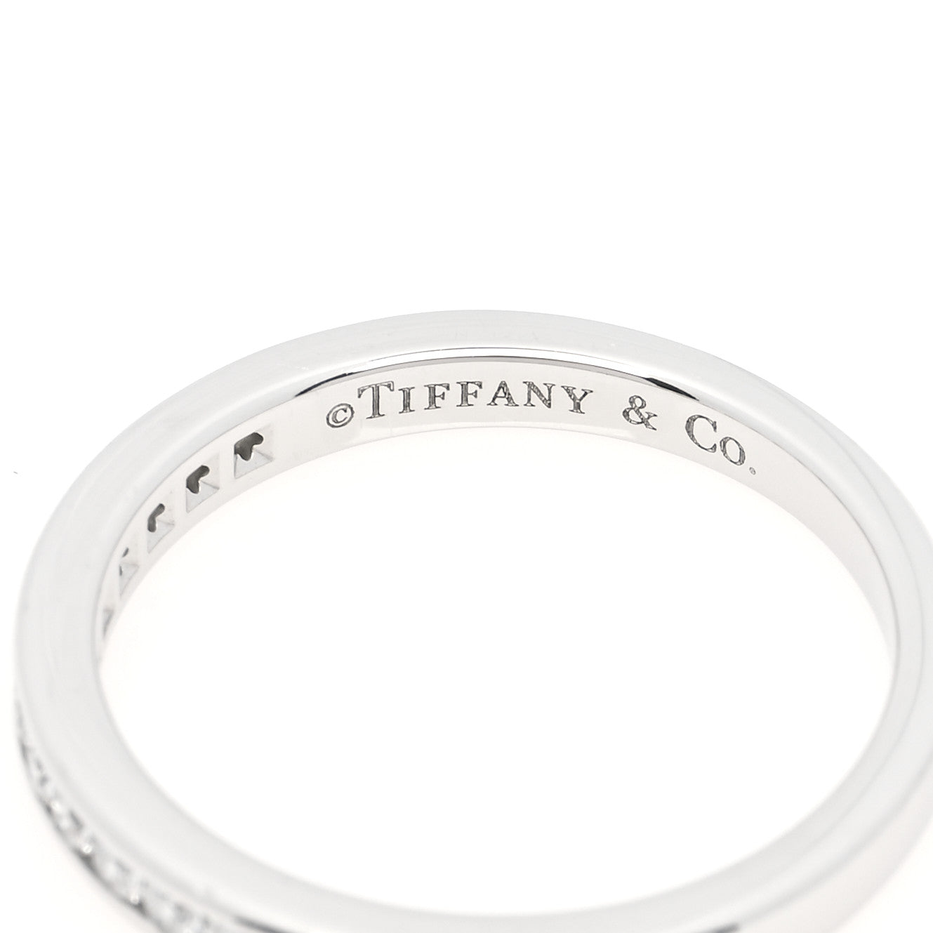 Tiffany Platinum Diamond 2.5mm Half Circle Wedding Band Ring 47 4.25 5 of 5