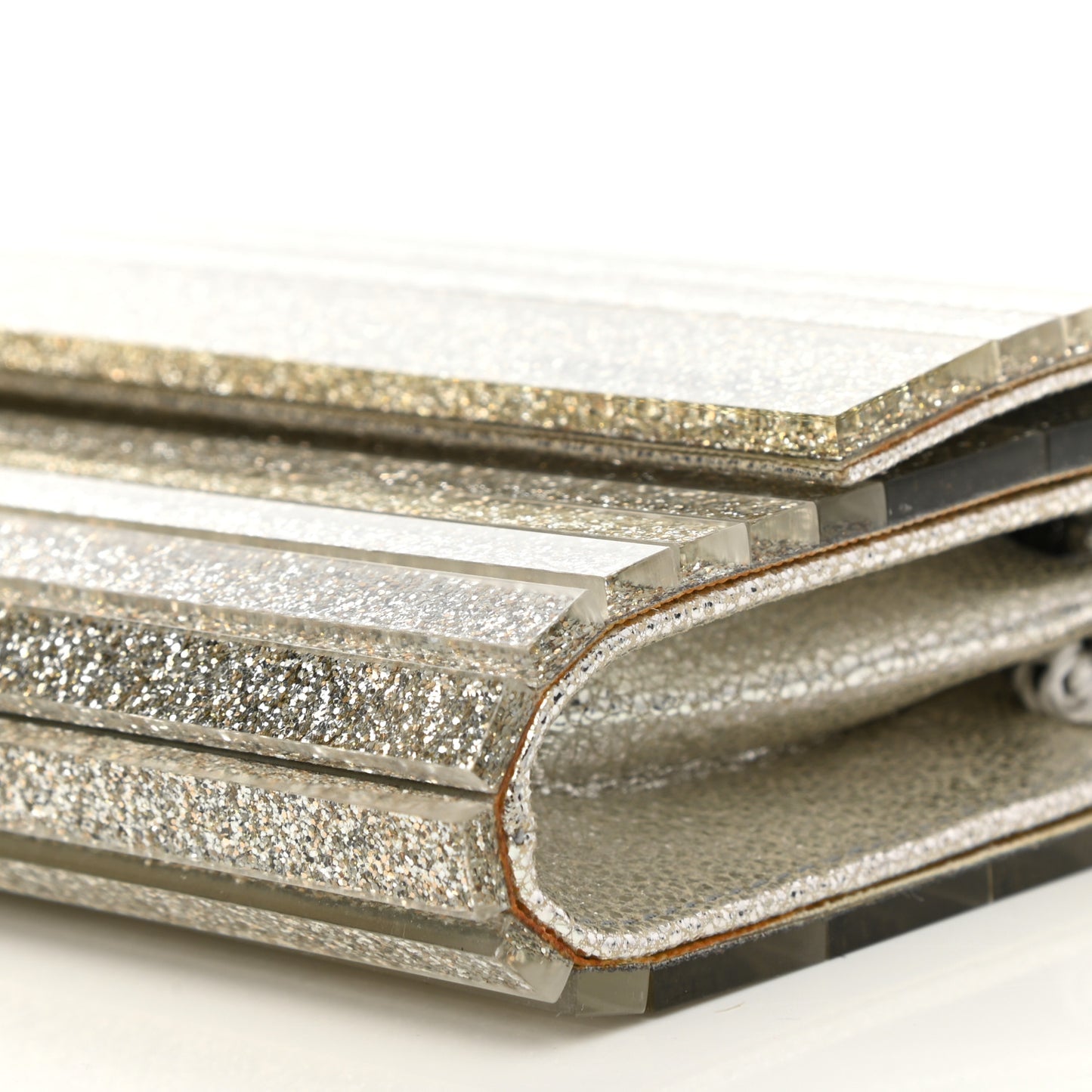 Acrylic Glitter Sweetie Clutch Champagne