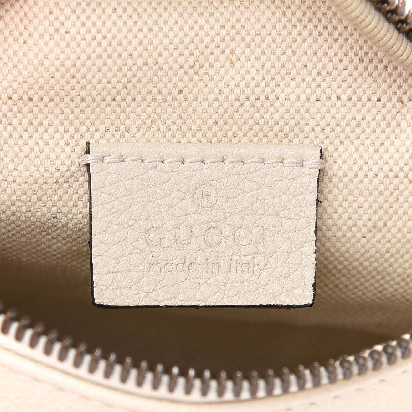 Grained Calfskin Small Logo Belt Bag White