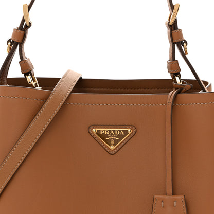 Prada Soft Grained Secchiello Bucket Bag Caramel 8 of 10