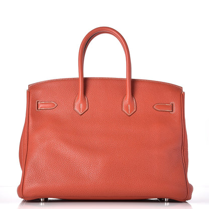 Hermes Taurillon Clemence Birkin 35 Sanguine 3 of 33