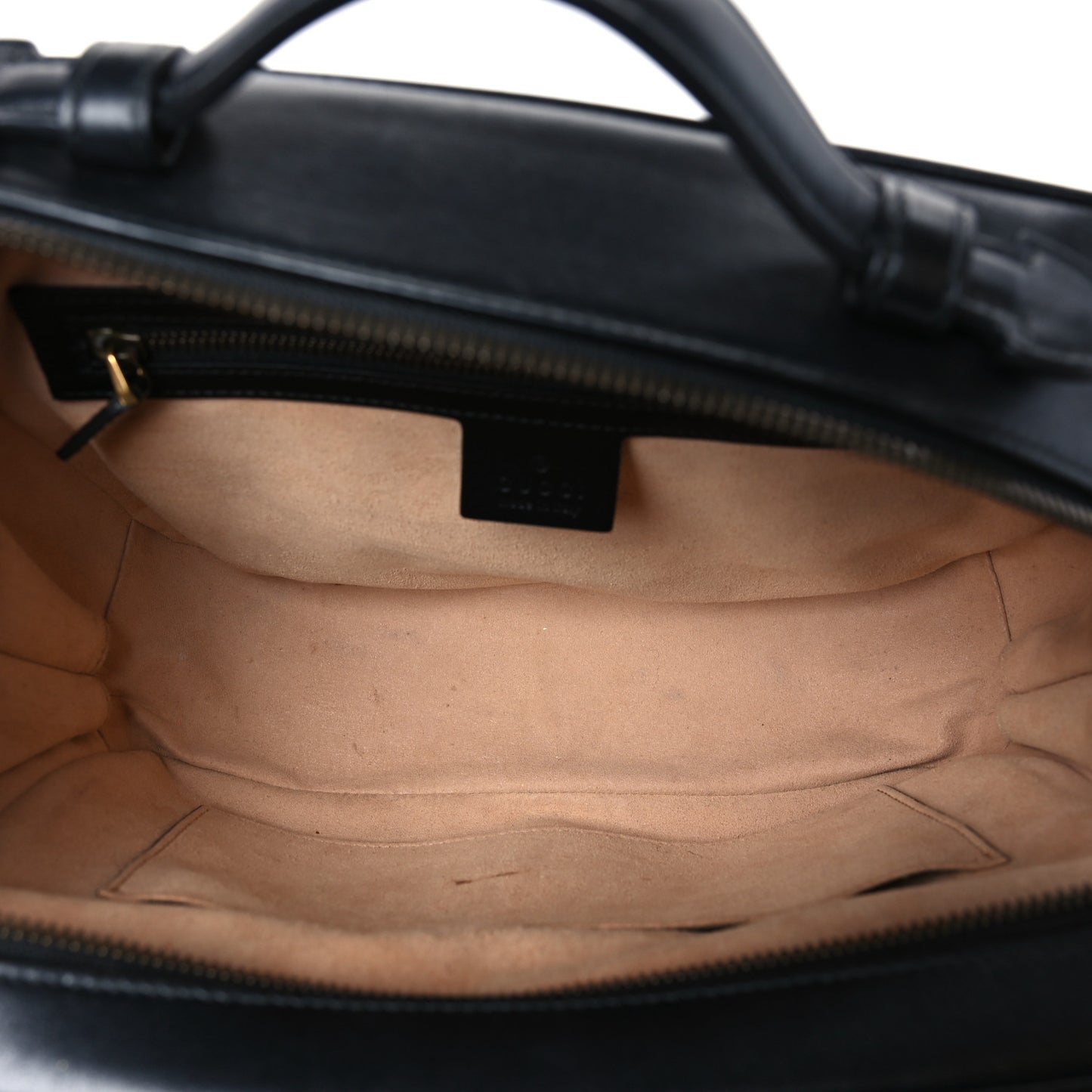 Calfskin Matelasse Sylvie Web Small GG Marmont Top Handle Shoulder Bag Black