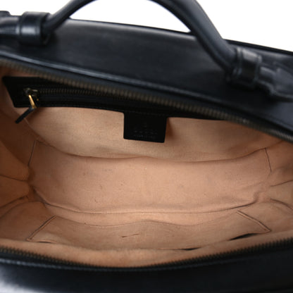 Gucci Calfskin Matelasse Sylvie Web Small GG Marmont Top Handle Shoulder Bag Black 5 of 9