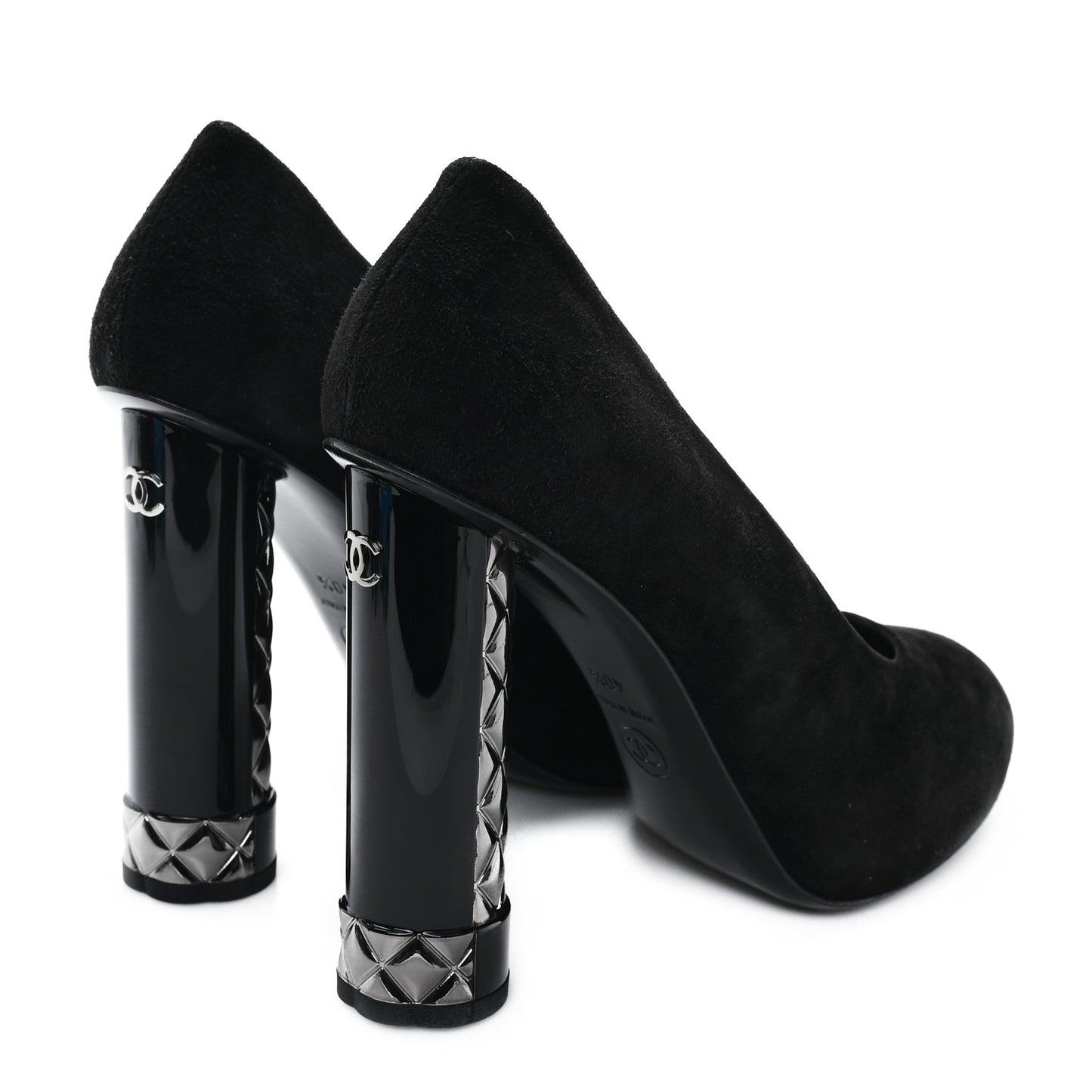 Suede Calfskin CC Pumps 40.5 Black