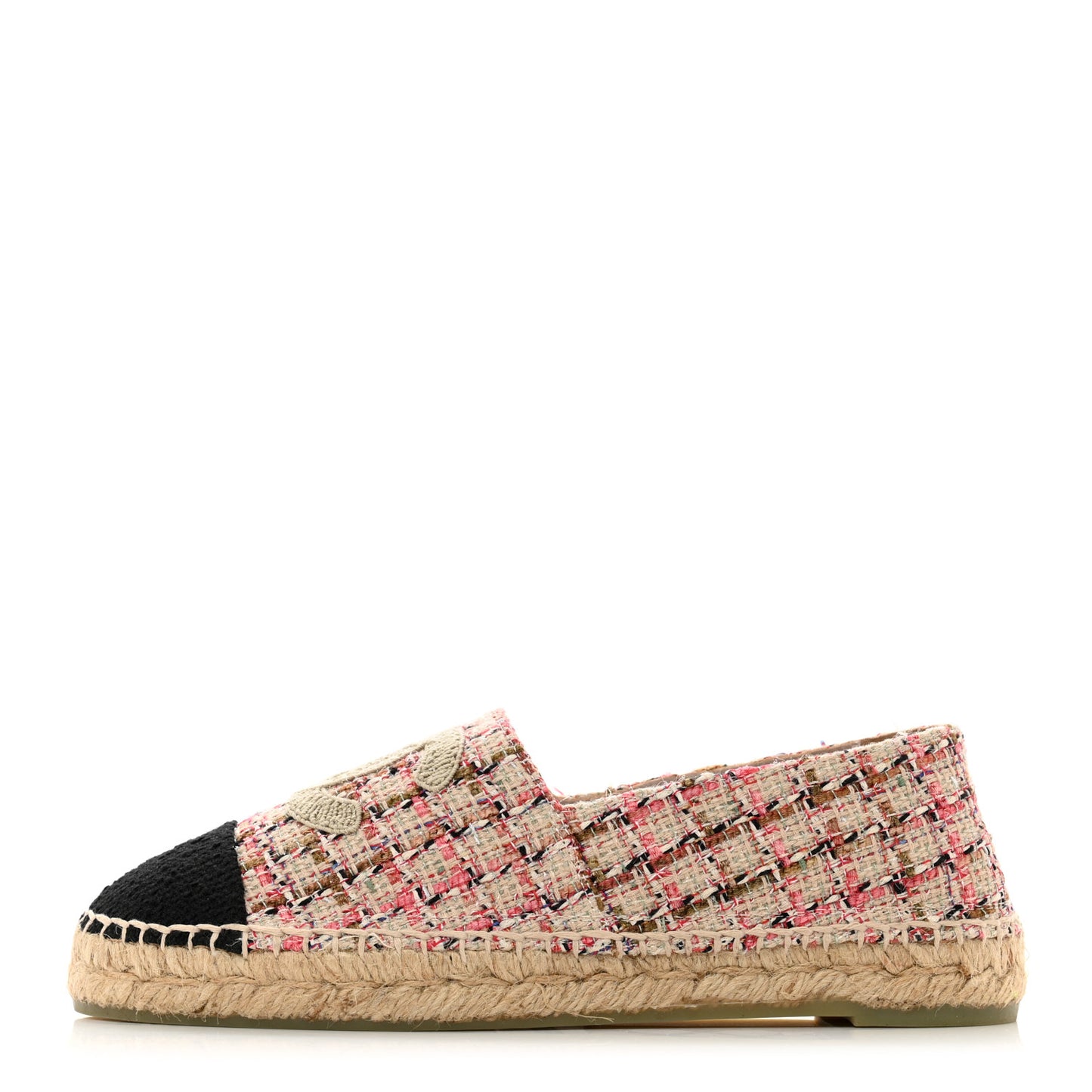 Tweed CC Espadrilles 40 Pink Black