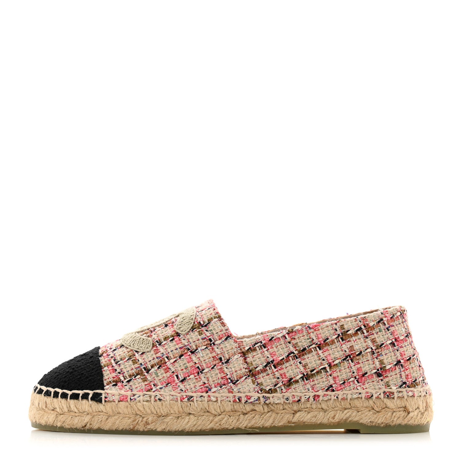 Chanel Tweed CC Espadrilles 40 Pink Black 1 of 9