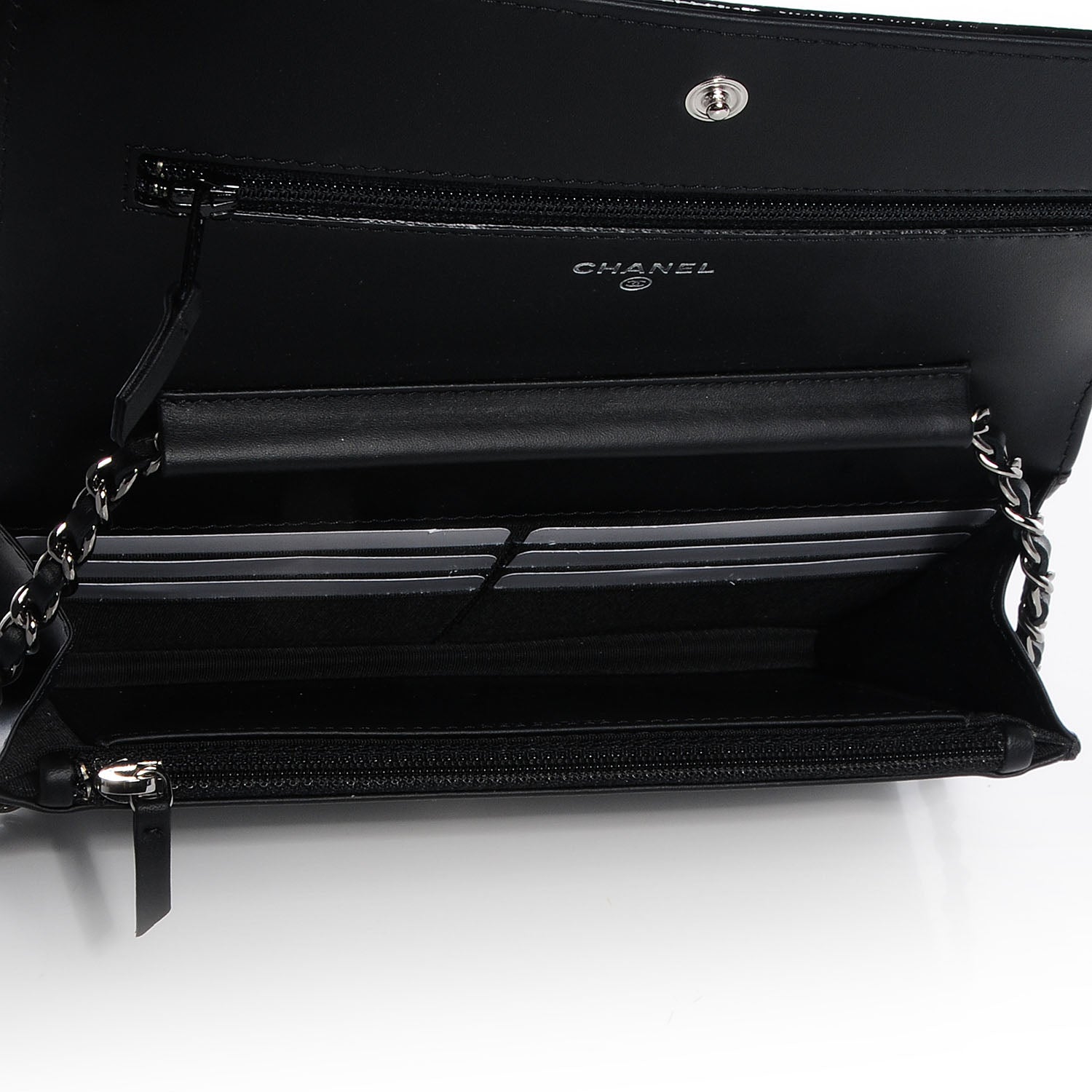 Chanel Patent Caviar Timeless CC Wallet on Chain WOC Black 6 of 9
