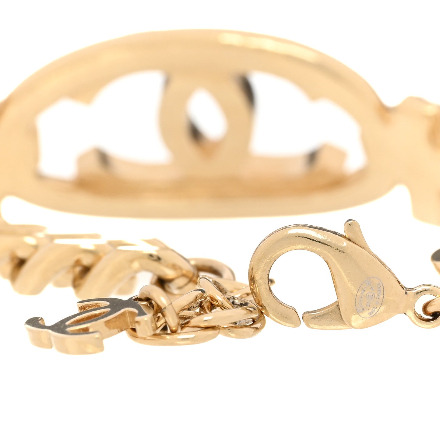 Crystal CC Chain Link Bracelet Gold
