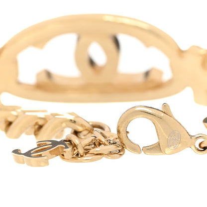 Chanel Crystal CC Chain Link Bracelet Gold 3 of 4