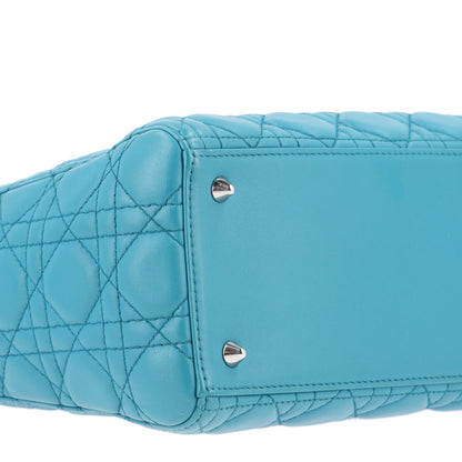 Christian Dior Lambskin Cannage Medium Lady Dior Blue 9 of 10
