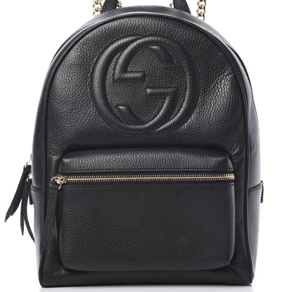 Gucci Pebbled Calfskin Soho Chain Backpack Black 7 of 9