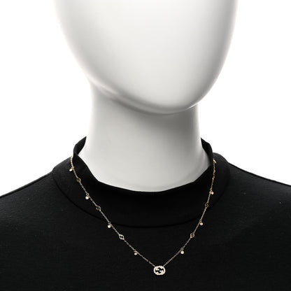 Gucci 18K Yellow Gold Diamond Interlocking G Pendant Necklace 2 of 4