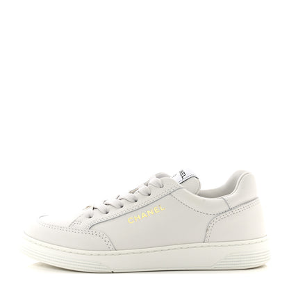 Chanel Calfskin Womens CC Logo Sneakers 39 White 1 of 10