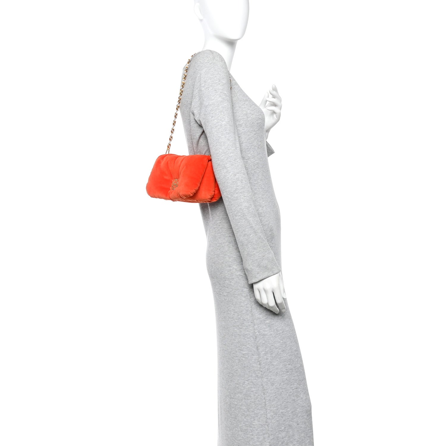 Loewe Velvet Mini Goya Puffer Bag Orange 1862418 – FASHIONPHILE