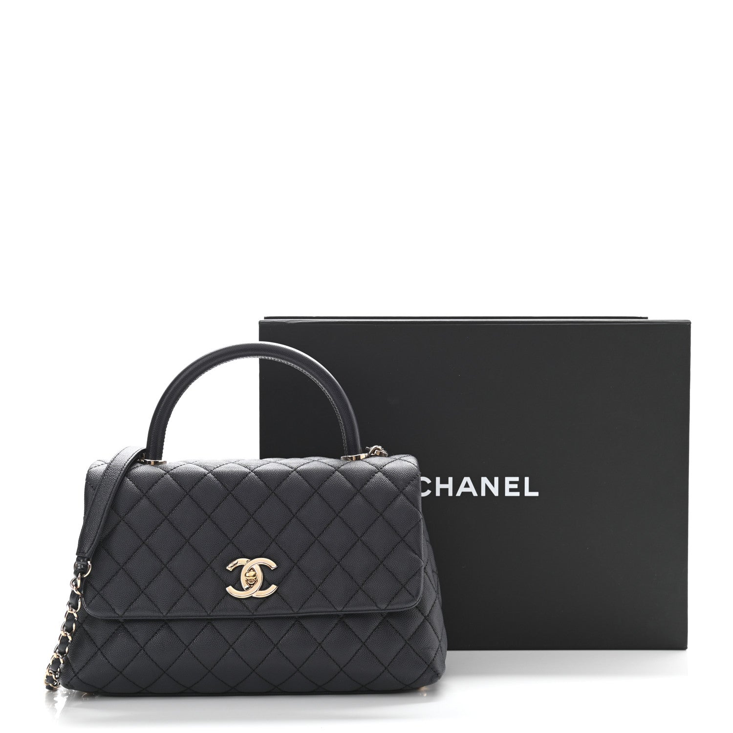 Chanel Caviar Quilted Small Coco Handle Flap Navy 11 of 11