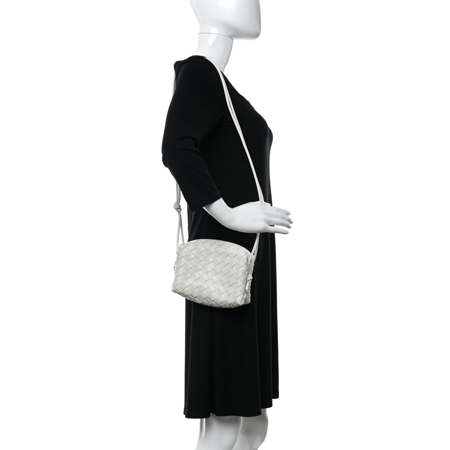 Nappa Intrecciato Mini Loop Camera Bag White