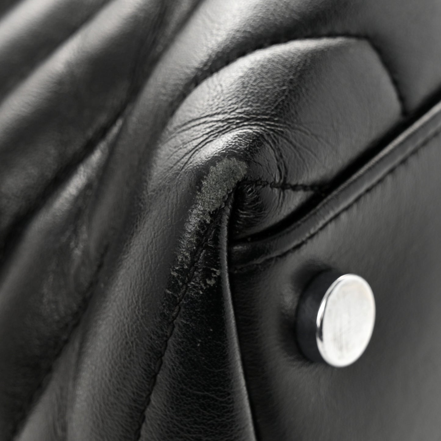 Calfskin Y Quilted Monogram Large Loulou Chain Satchel Black