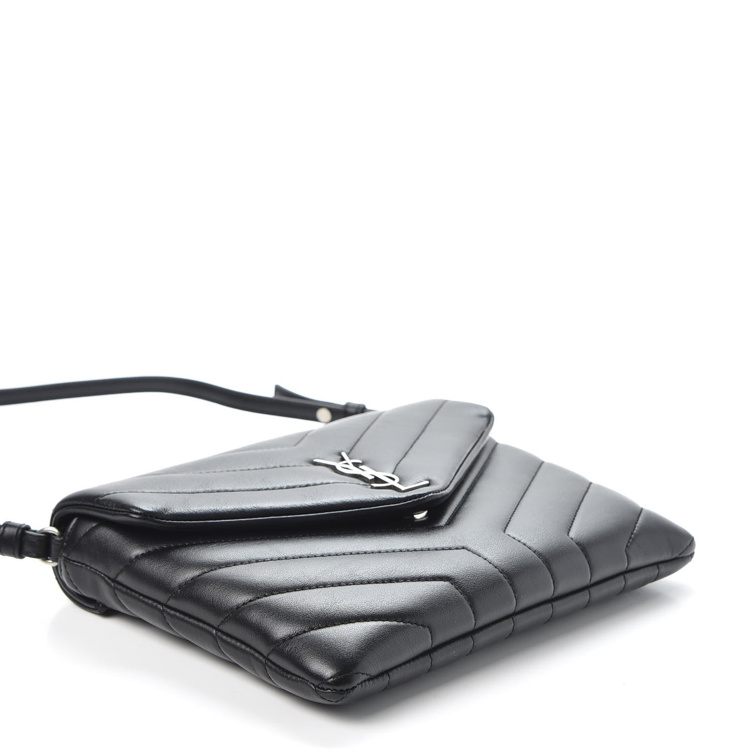 Saint Laurent Calfskin Y Quilted Monogram Loulou Flap Bag Black 3 of 9