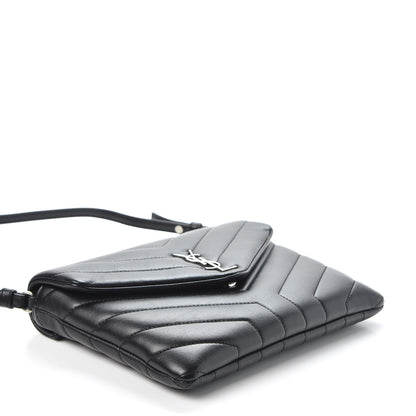 Saint Laurent Calfskin Y Quilted Monogram Loulou Flap Bag Black 3 of 9