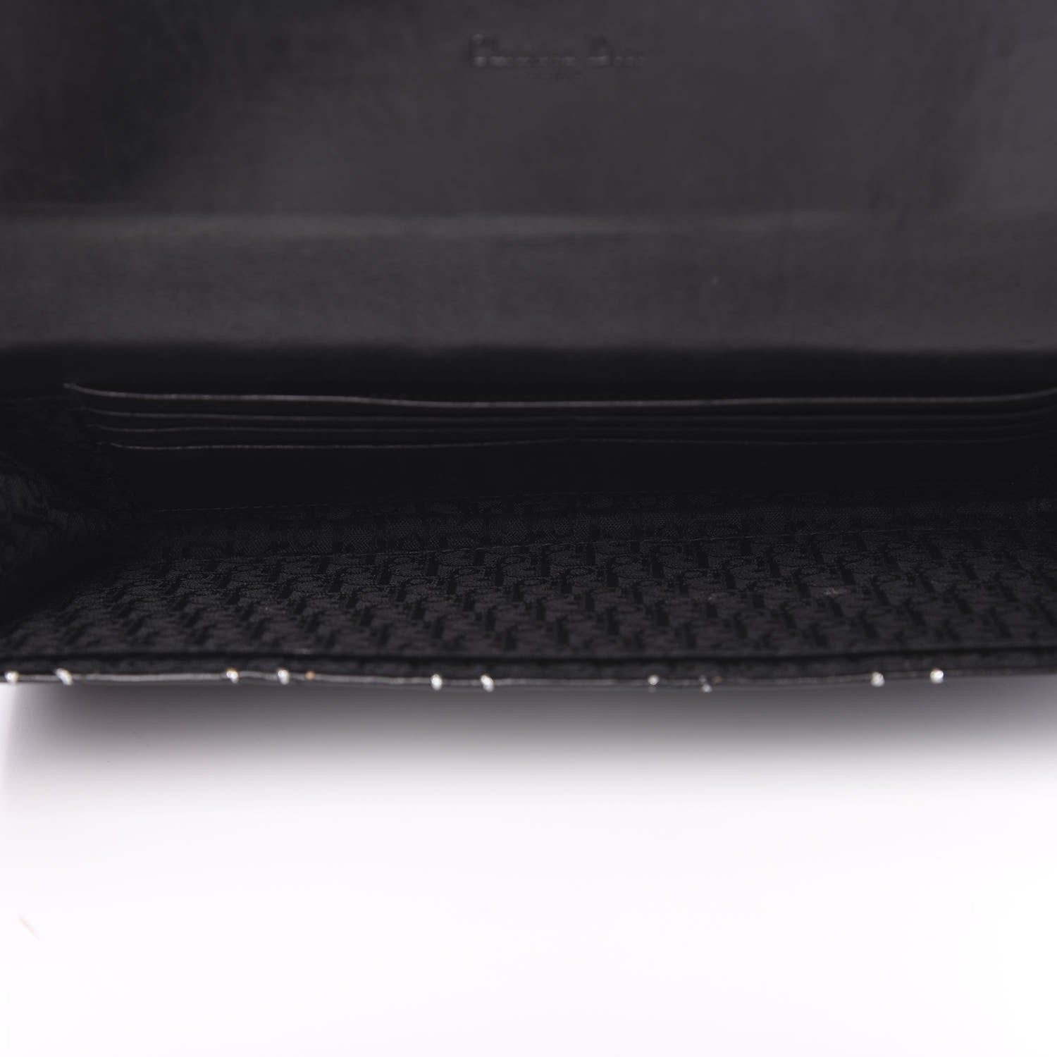 Christian Dior Lambskin Perforated Stitched Clutch Wallet Black 4 of 9