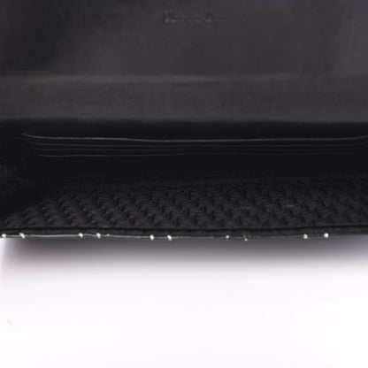 Christian Dior Lambskin Perforated Stitched Clutch Wallet Black 4 of 9
