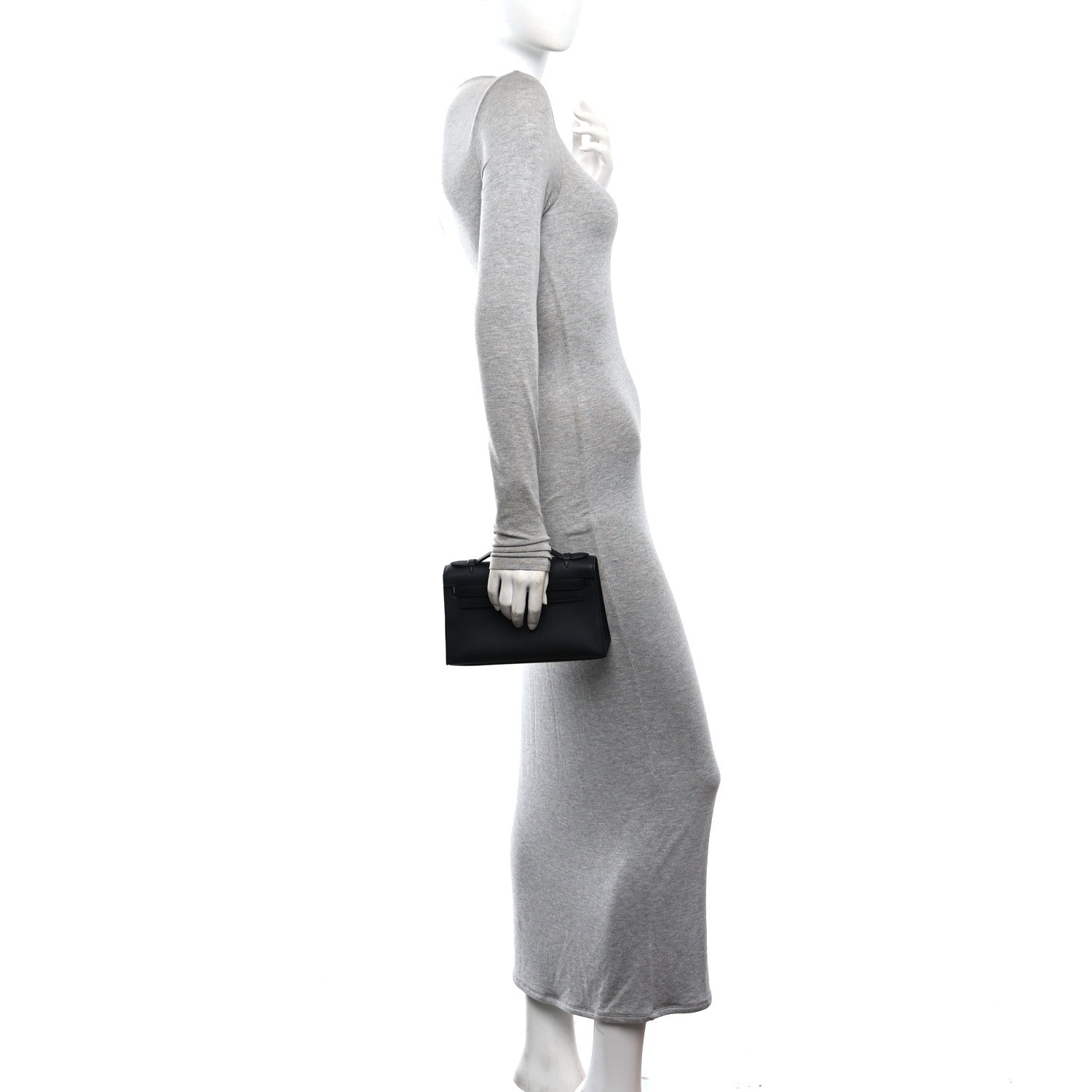 Hermes Swift Kelly Pochette Clutch Black 2 of 11