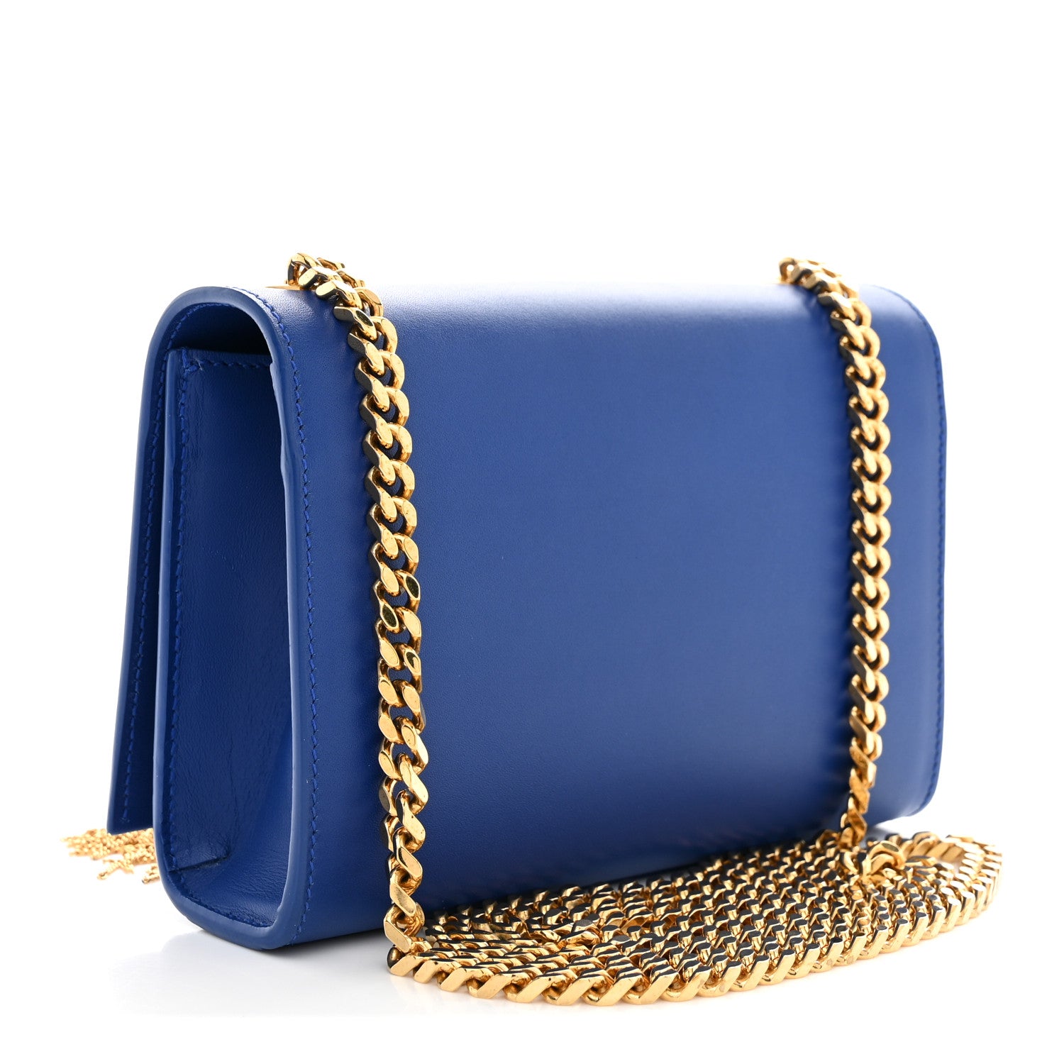 Saint Laurent Calfskin Small Classic Monogram Kate Tassel Satchel Royal Blue 3 of 10